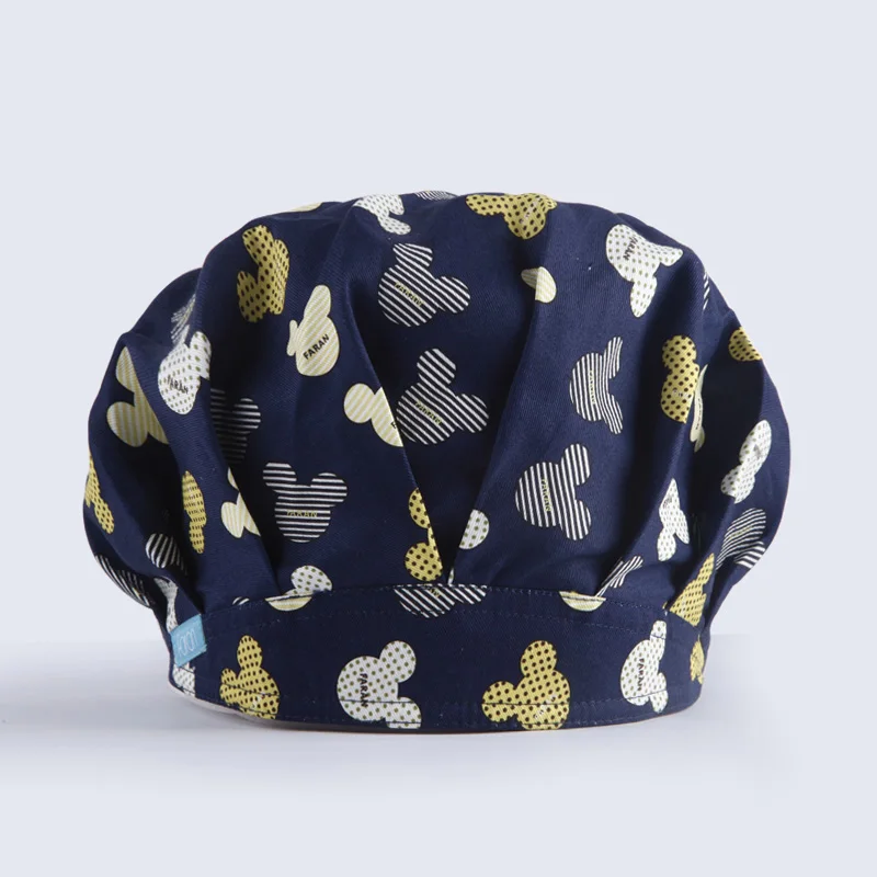 

Chef Work Hat Bouffant Scrub Caps Chef Hats Cook Work Cap Clock Cotton Elastic Adjustable OR Nurse Dentist Medical Hats