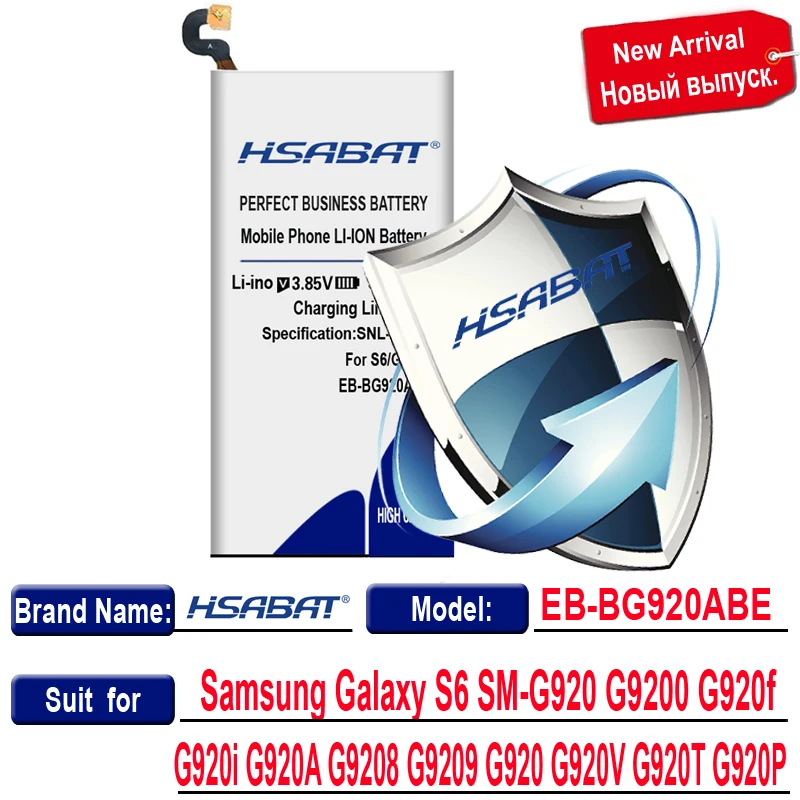 HSABAT 3700 мА/ч, EB-BG920ABE Батарея для samsung Galaxy S6 SM-G920 G9200 G920f G920i G920A G9208 G9209 G920 G920V G920T G920P