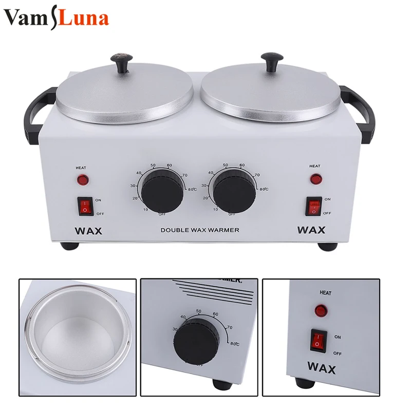 Double Pot Paraffin Warmer Wax Heater Depilatory Wax Machine For SPA Hand and Feet Epilator Hair Removal Tool