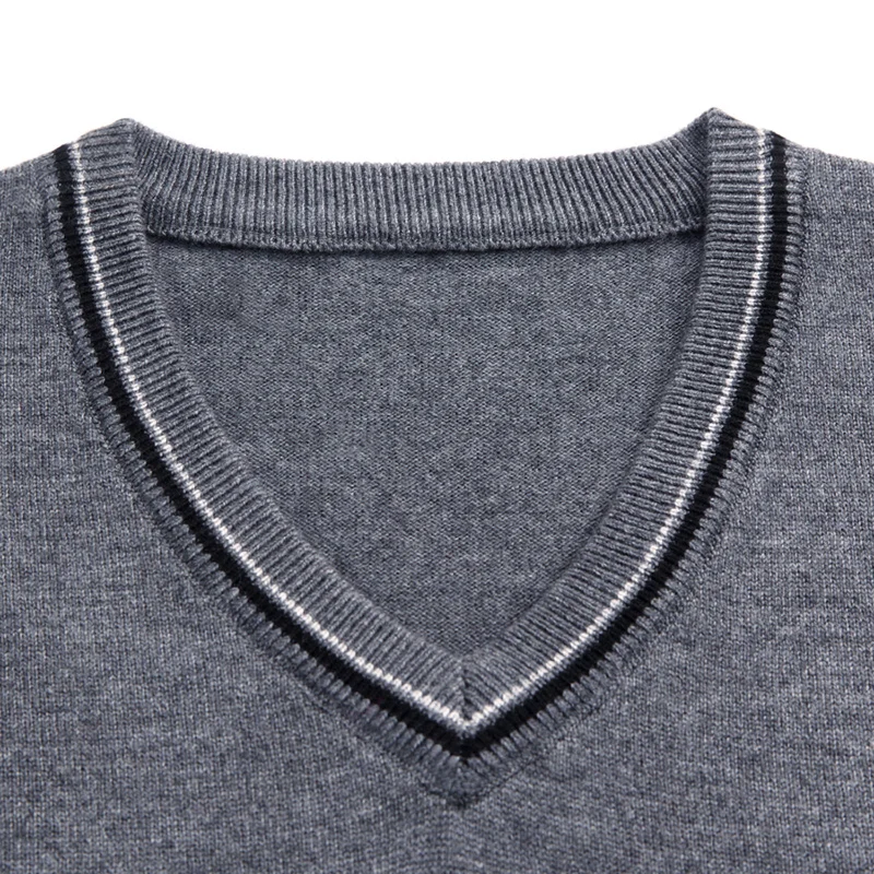 Модный брендовый свитер для мужчин s пуловеры Slim Fit Джемперы вязаный жилет без рукавов Осень V образным вырезом корейский стиль повседневная одежда для мужчин