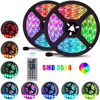 

20m SMD 3528 LED Strip Light Color Change String Light With 44keys Remote Control RGB Flexible Tape Lamp EU/US Plug Home Decor