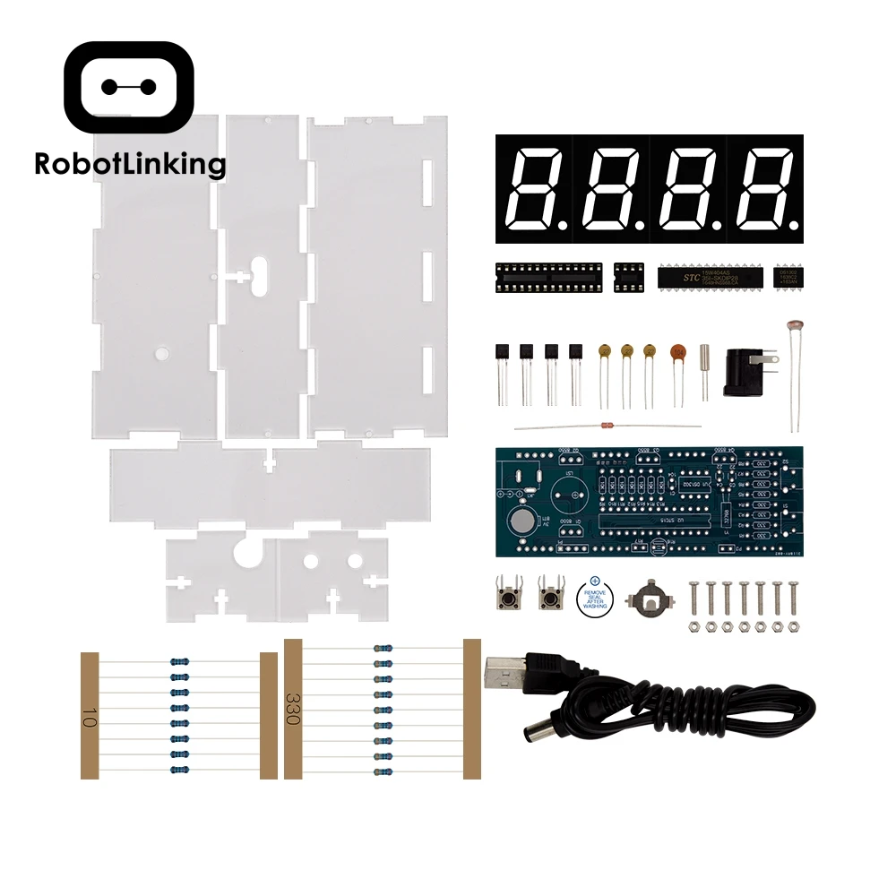 DIY Kit зеленый светодиодный электронный микроконтроллер часы цифровые Время