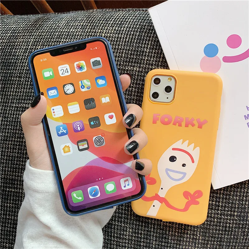 Мультяшный форки чехол для телефона для iphone 11 Pro История игрушек fundas iphone XR XS MAX X оболочка для iphone 6 6s 8 7 Plus Мягкий карамельный чехол