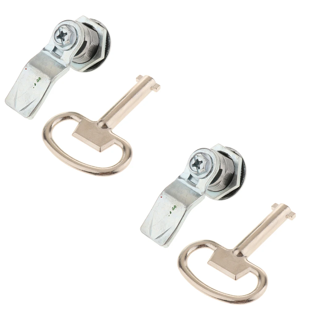2 Electric Door Cabinet Cam Cylinder Flat Lock Shockproof Security Latch Key