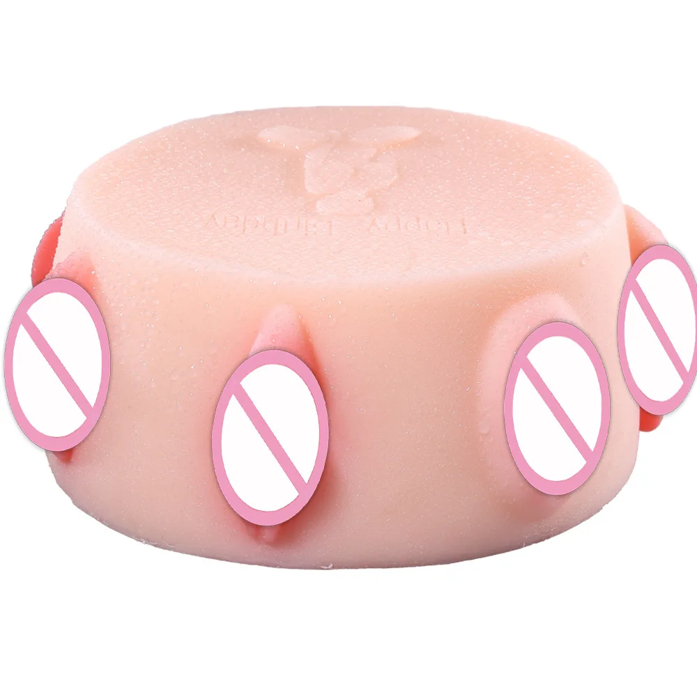 Real Pussy Male Masturbator Toys For Adults Sextoy For Men Realistic Vagina SexShop Seven-Hole Resistor Sexy Birthday Cake Party