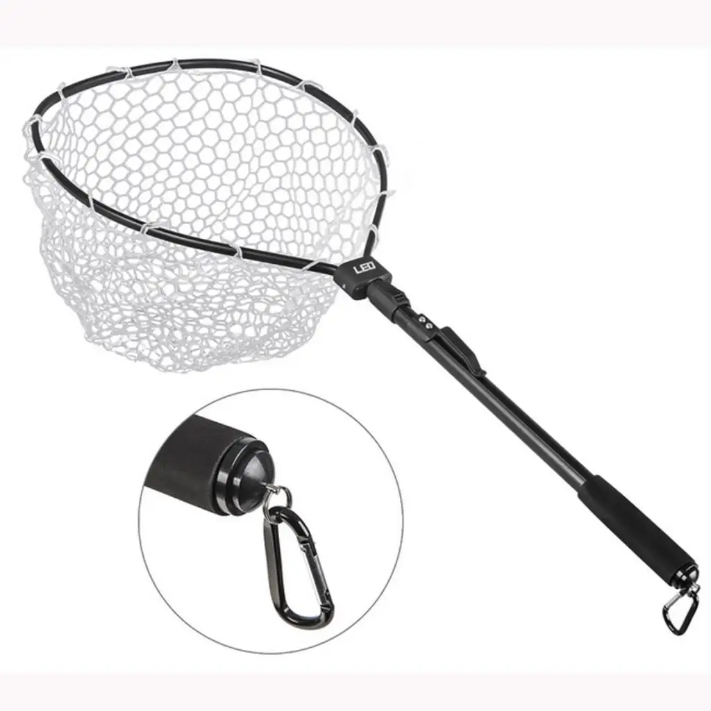 Fishing Net Fishing Landing Net Collapsible Telescopic Fishing Nets for Fish Catching or Releasing with Aluminum Alloy Frame
