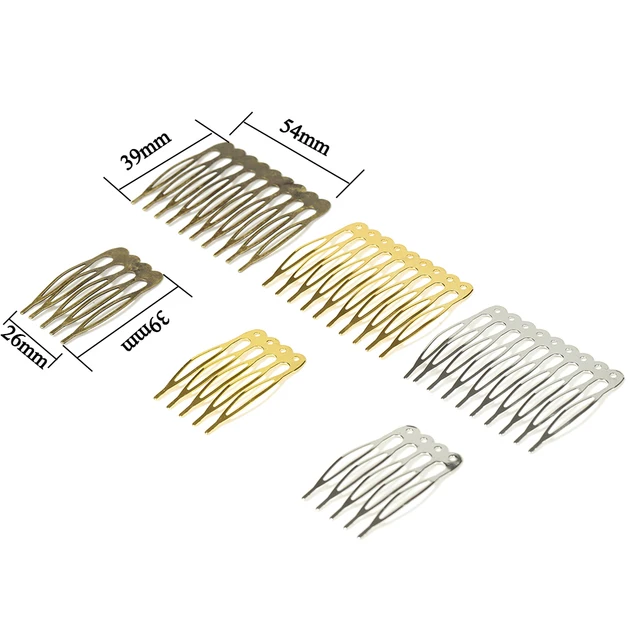 10pcs 5/10 Teeth DIY Metal Hair Comb Claw Hairpins (Silver/Gold/Bronze)  For Wedding Jewelry Making Findings Components Comb 5