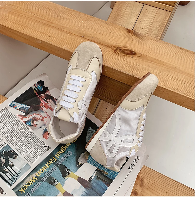Buono Scarpe/легкие женские кожаные кроссовки; повседневная спортивная обувь с круглым носком; разноцветная Обувь На Шнуровке; повседневная обувь с бантом; Femme