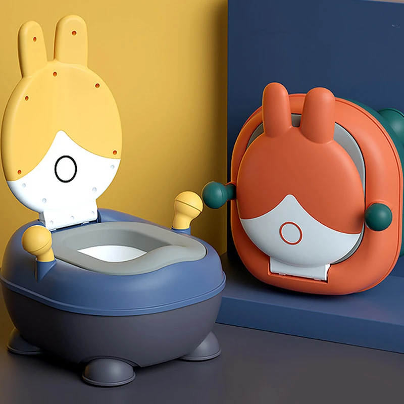 Baby Potty Toilet Training-Toilet-Seat Comfortable Kids Cartoon Children Rabbit Backrest