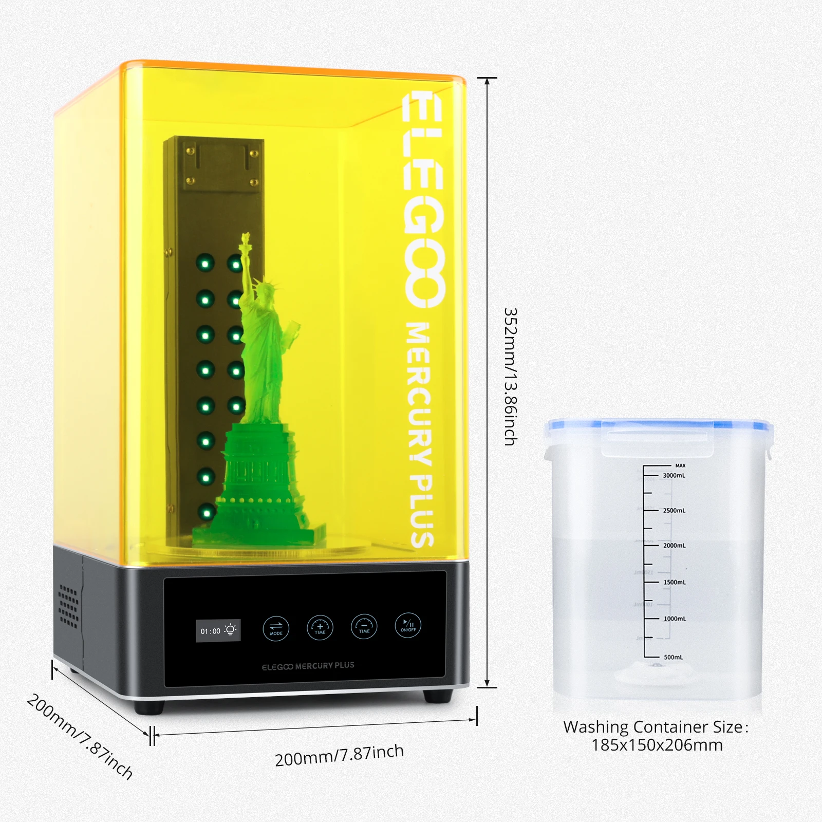 ELEGOO 3D Printer Wash And Cure Machine for Curing Models 2in1 Washing and Curing with Sealed