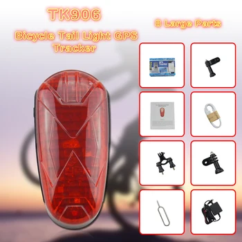 

Waterproof GPS Bike Tracker TK906 No Box 300 Hours Standby Time LED Tail Light Historical Route Checking Device Locator