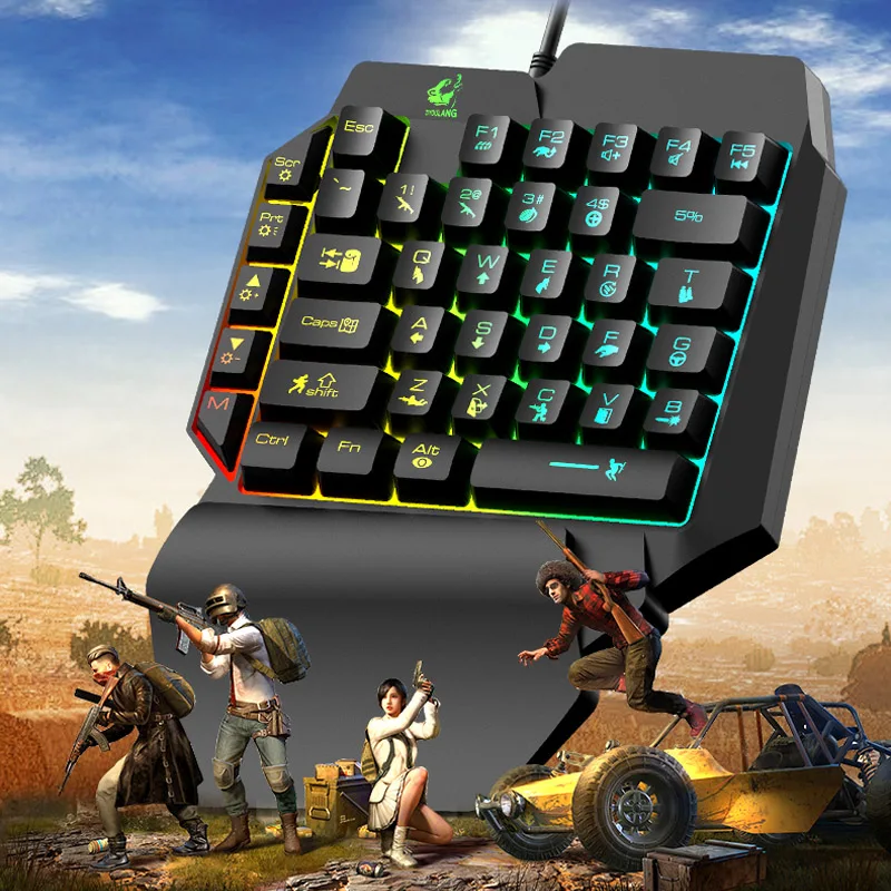 ゲーミングメカニカルキーボード携帯伝説 Pubg 携帯ゲーミングキーボード Rgb バックライト片手キーボード Rgb キーボード Aliexpress 家電製品