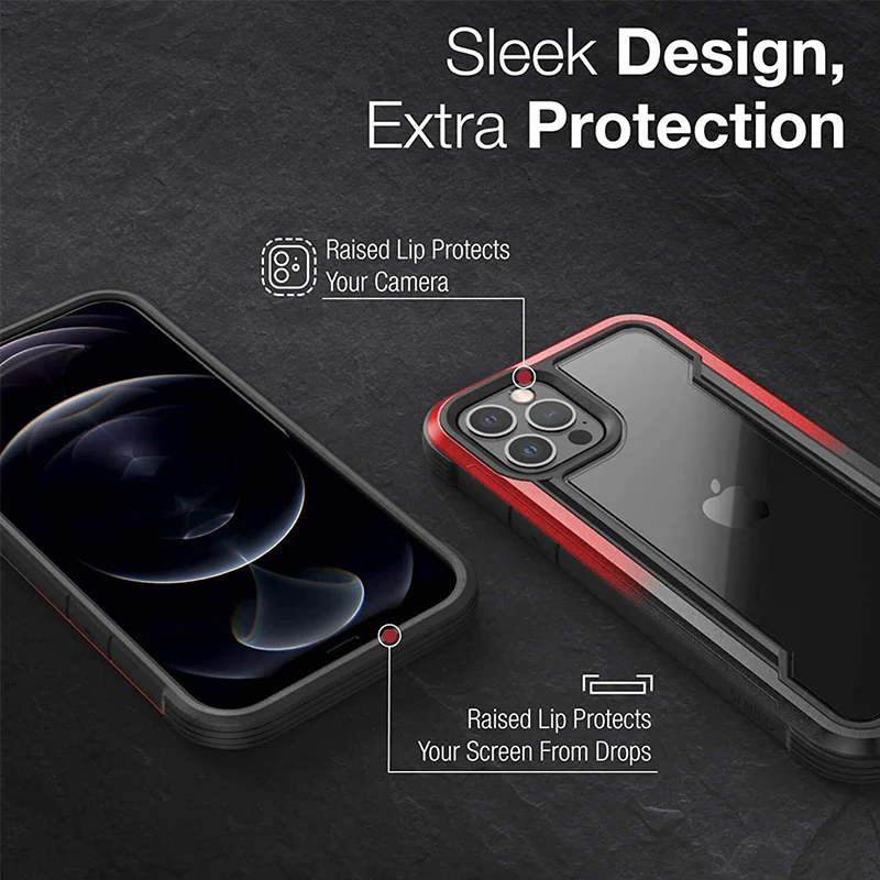 X-DoriaDefense Shield Phone Case For iPhone 12 Mini Military Grade Drop Tested Case Cover For iPhone 12 Pro Max Aluminum Cover