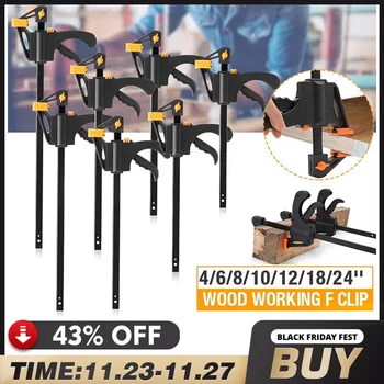 

4/6/8/10/12/18/24 inch Clip Quick Ratchet Release Clamp Woodworking F Clamp Grip Clamp Release Clip Grip Wood DIY Hand Tool