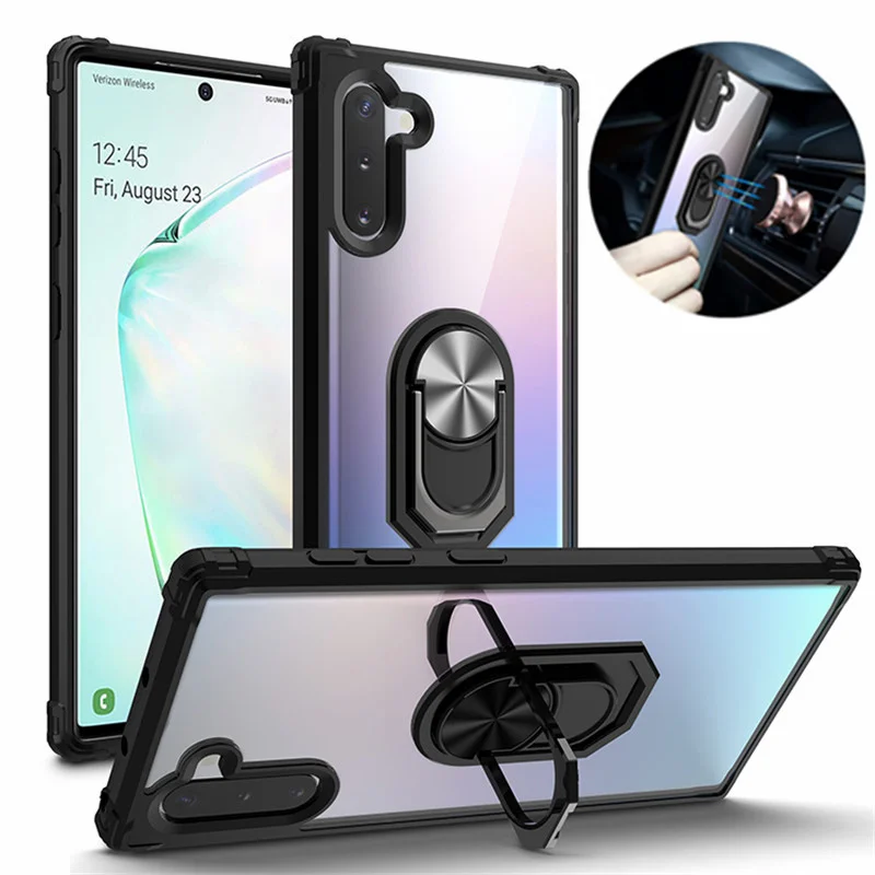 Чехол для Samsung Galaxy Note 10 Pro Plus противоударный Прозрачный чехол S9 чехлы с кольцами и