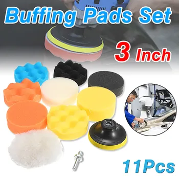 

10pcs 3 Inch 80mm Buffing Pad Polishing Pad Kit For Car Polisher with M10 Thread