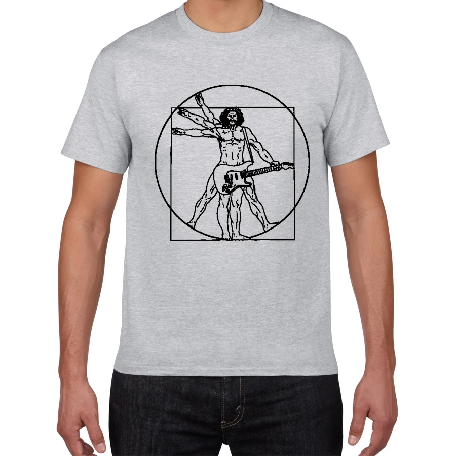 Барабаны да Винчи забавная футболка для мужчин витрувиан человек Барабанщик Хлопок Винтаж графическая музыка Новинка уличная Мужская футболка для мужчин homme - Цвет: B555MT grey