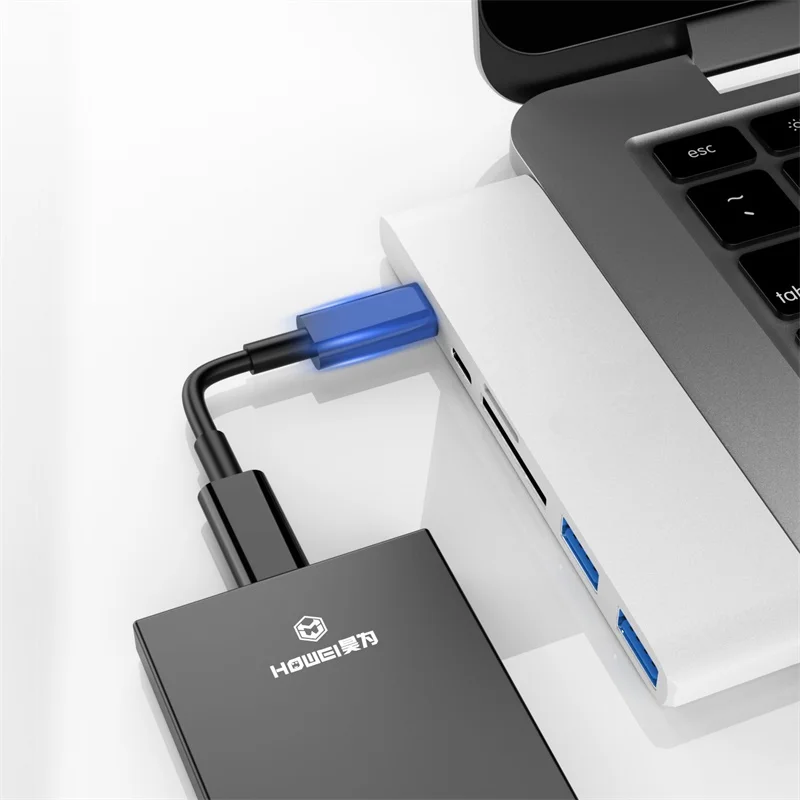 USB C концентратор type-C 3,0 адаптер для Macbook многопортовый кардридер адаптер конвертер док-станции для ноутбука алюминиевый сплав