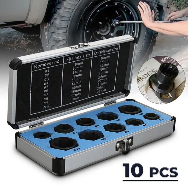 10Pcs Damaged Nut Bolt Remover 9-19Mm Car Garage Mechanics Equipment Tool Extractor Threading Hand Tools Kit For Home | Обустройство
