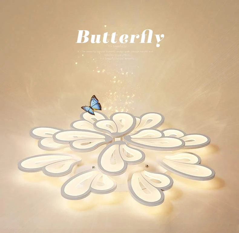 IRALAN современный светодиодный потолочный светильник в форме бабочки с пультом дистанционного управления, акриловый светильник s для гостиной, спальни, Домашний Светильник ing l
