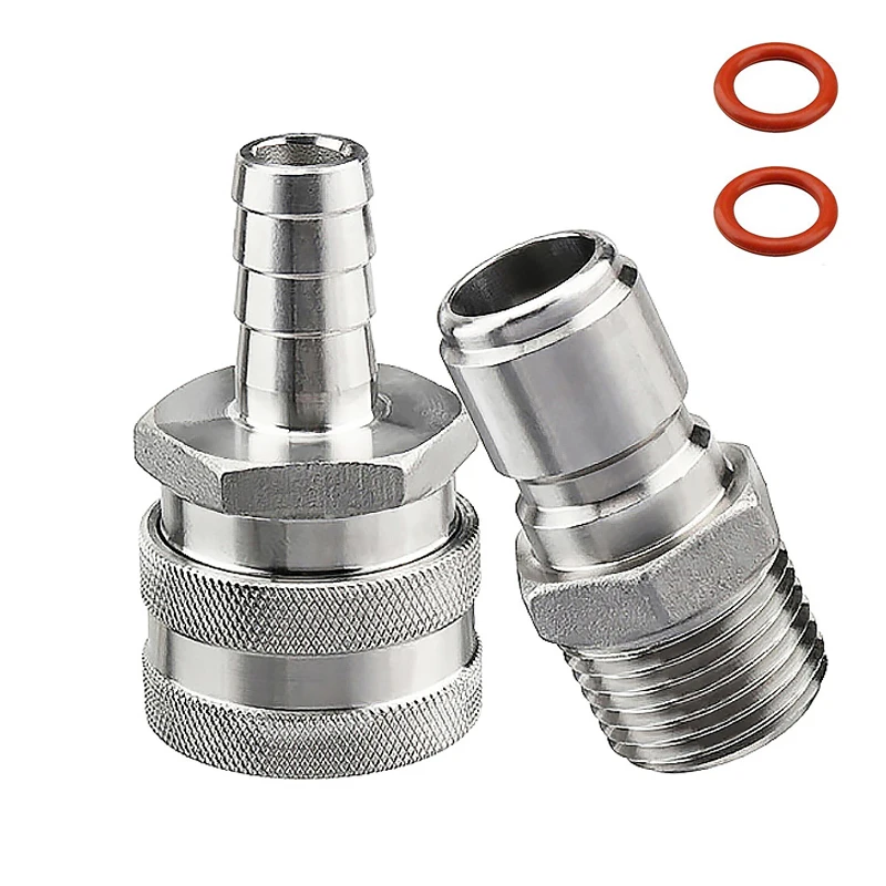 1/" BSP пиво, быстрое отсоединение набор, 1/2" Barb 304 Нержавеющая сталь быстрый разъём комплект Самогонный фитинг соединители HomeBrewing - Цвет: type 2