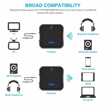 

Bluetooth 5.0 Transmitter Receiver CSR8675 APTX HD LL Bt Audio Music Wireless USB Adapter 3.5mm 3.5 AUX Jack/SPDIF/RCA for TV PC