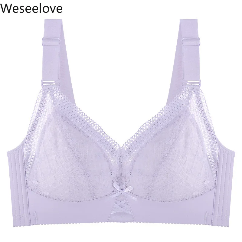 

Weseelove Plus Size Lace Bras for Women Sexy Lingerie Super Push Up Brassiere Girl B C D E Women's Bralette Underwear B13-5