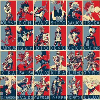 

Classical Anime Comics Tin Poster Jojo's Bizarre Adventure Metal Wall Art Japan Lisa Eva Joseph Portrait Plate Home Decor Plaque
