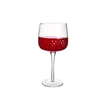 

Diamond grid pattern large capacity lead-free glass goblet red wine glass wine glass