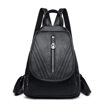 

Women soft pu Leather Backpacks Fashion Shoulder Bag Female Backpack Ladies Travel Backpack Mochilas School Bags For Girls