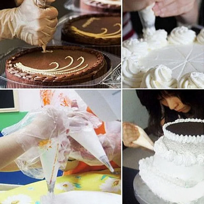 100/200/300 шт одноразовый мешок для теста глазировки с изображением торта кекс украшения подходит для всех размеров Сопла кондитерских мешков Инструменты для выпечки