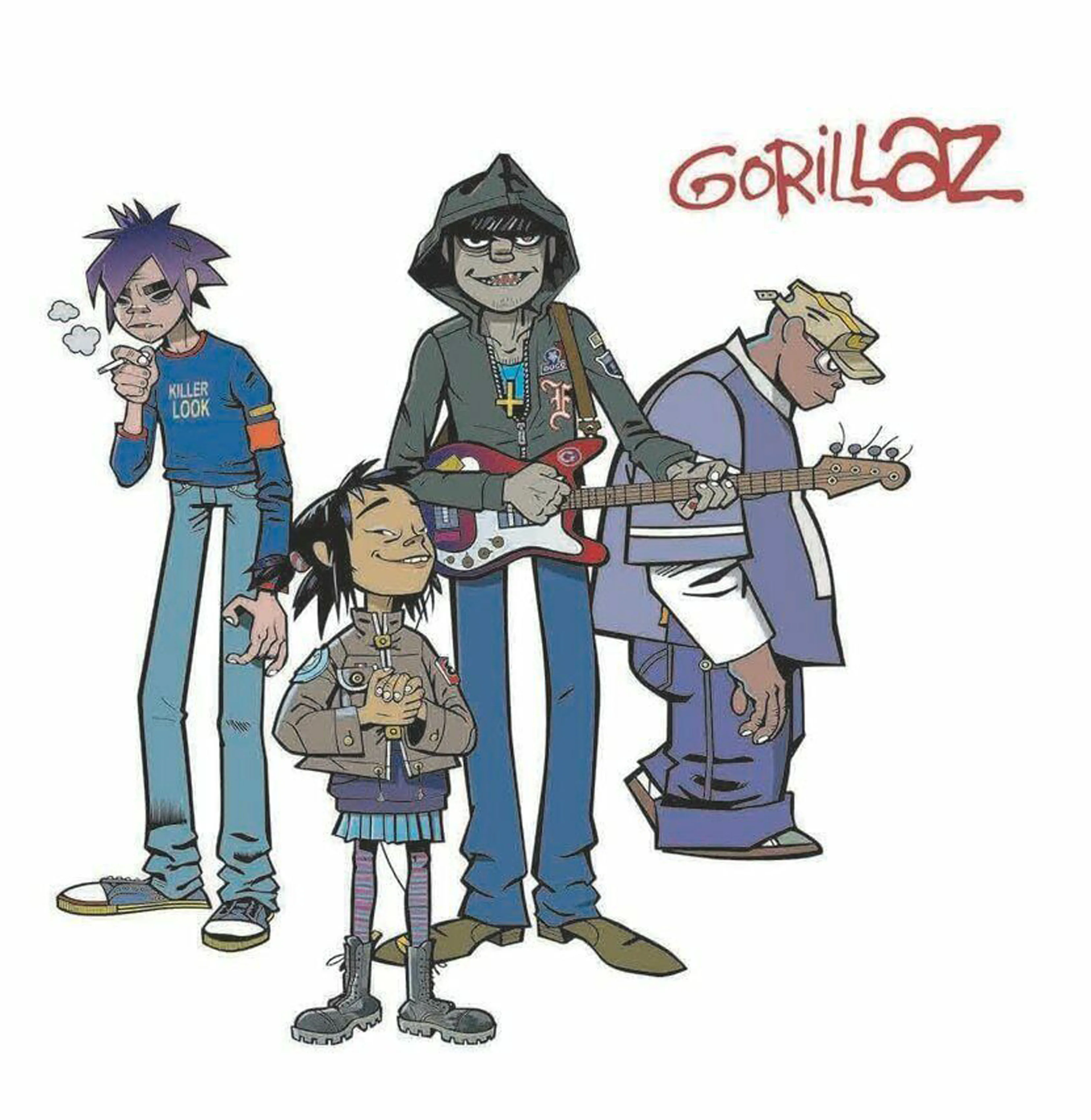 Gorillaz стикер виниловая наклейка Vaporwave упаковка Лето 2019 футболка &quotАниме&quot