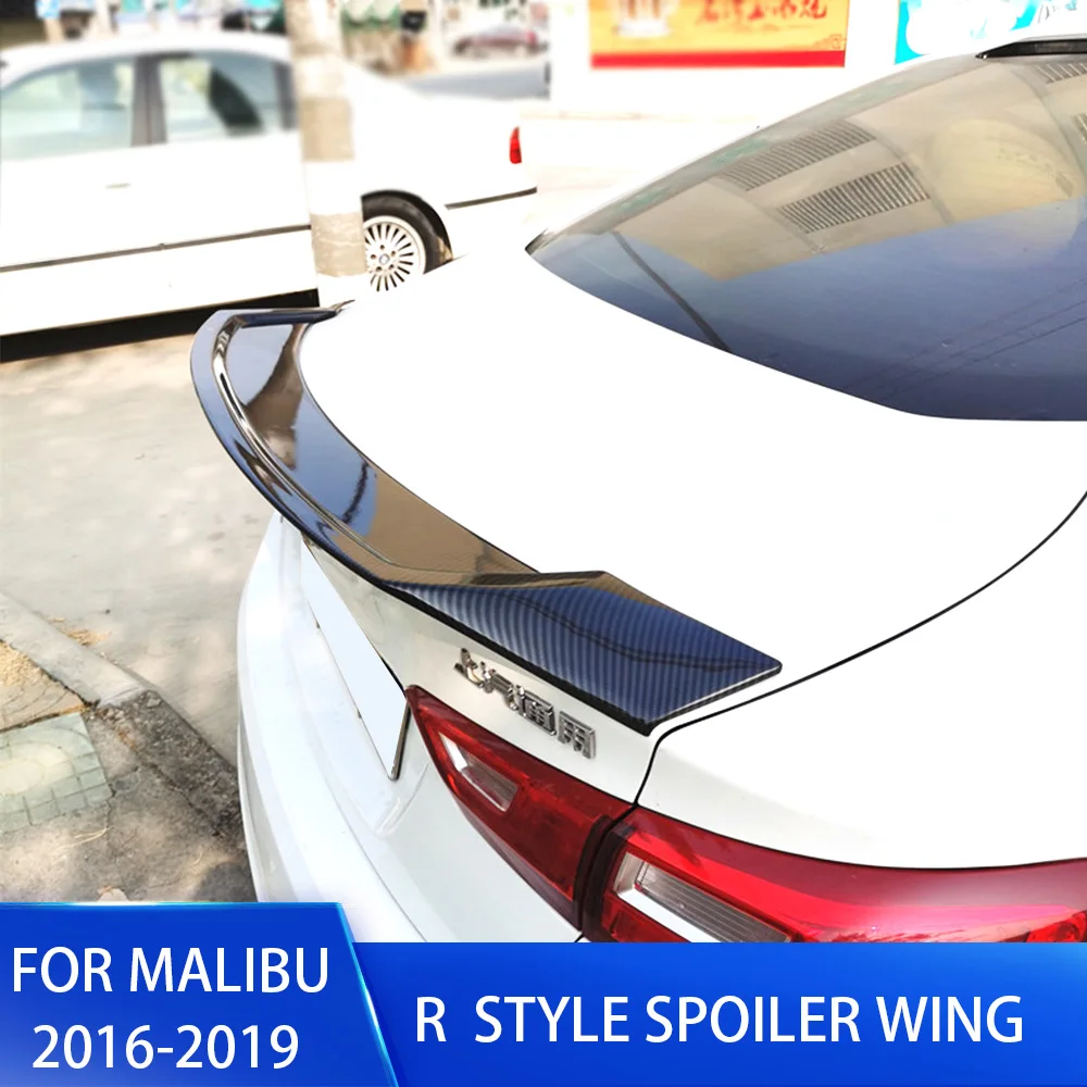 

New Design R Style Rear Wing Spoiler For Chevrolet Malibu 2016 2017 2018 2019 Trunk ABS Plastic Ducktail Spoiler Wing For Malibu