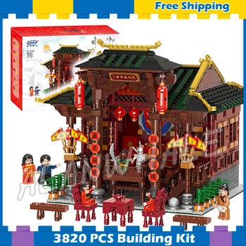 

3820pcs China Town Creator Street Ancient Chinese Opera Theater 01020 Model Building Blocks Toy Boys Bricks Compatible with