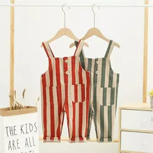 Г. Детские комбинезоны в полоску штаны на подтяжках для маленьких девочек, летняя одежда комбинезон для маленьких мальчиков, одежда для маленьких мальчиков