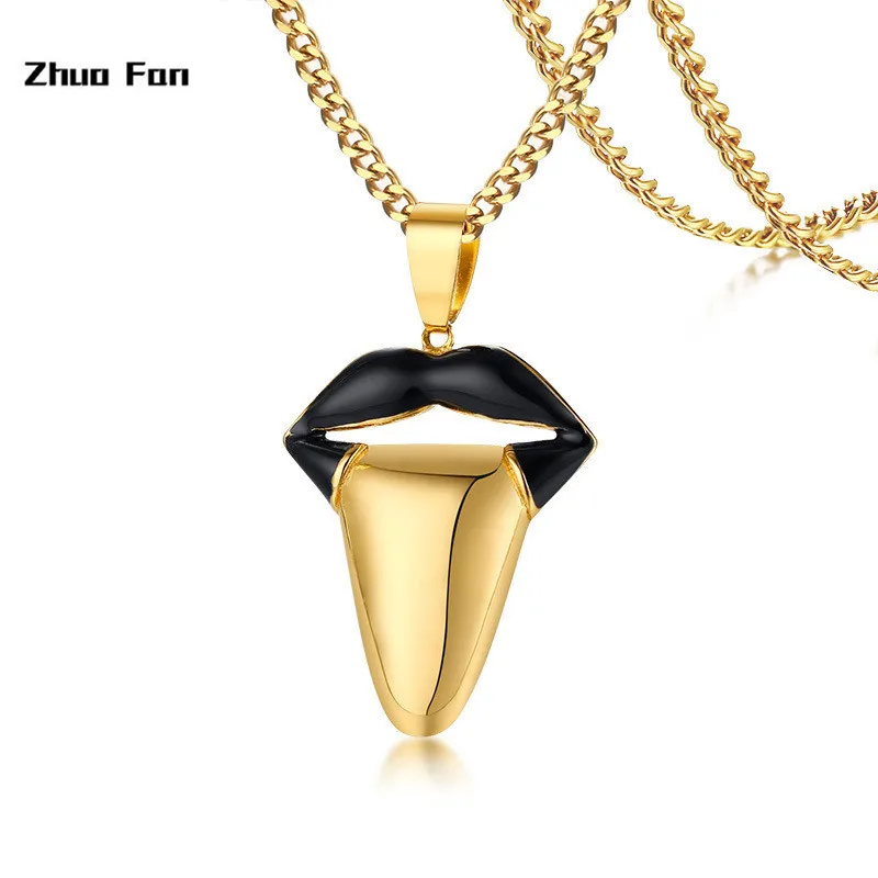 2020 Original Unique Tough Out Mount Pendants for Men Black Gold Tone Stainless Steel Punk Male Collier with 24&quot Curb Chain | Украшения