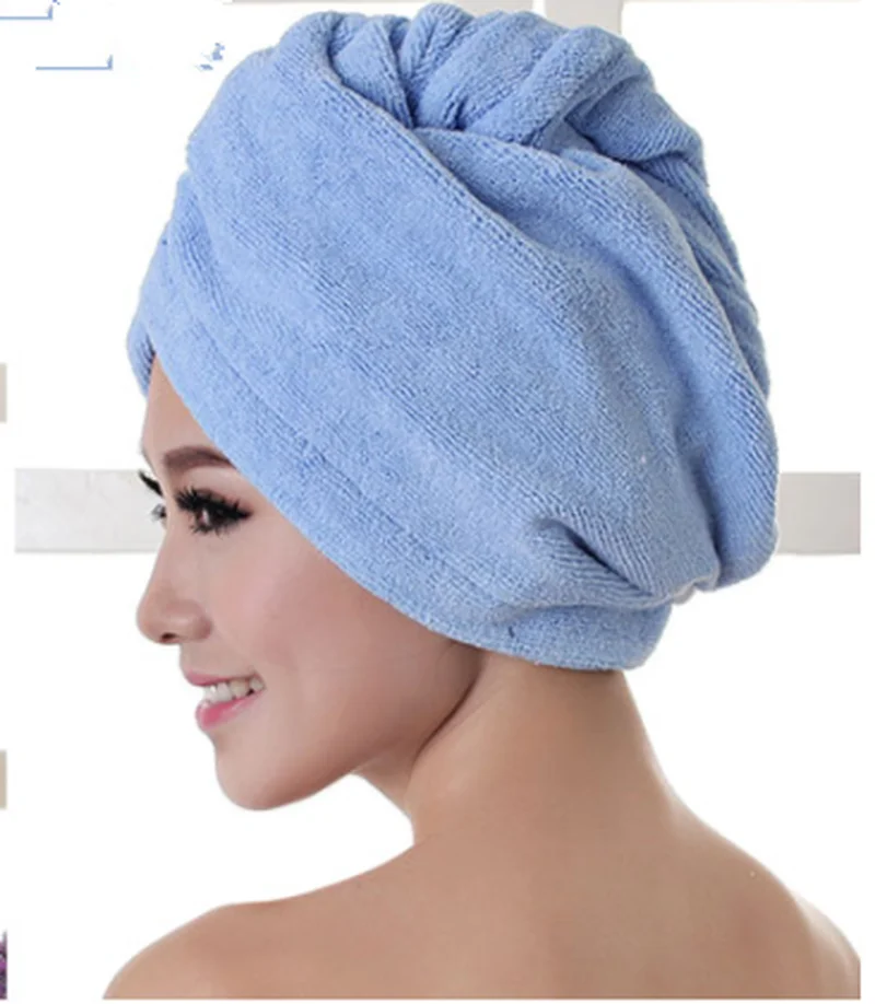 Women Bathroom Super Absorbent Quick-drying Thicker microfiber Bath Towel Hair Dry Cap Salon Towel