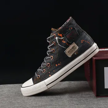 

2020 Spring Sneakers Young Men Denim Shoes Men Casual Shoes Breathable High top Sneakers Men Shoes Street Footwear 2020