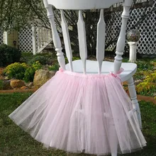 Вечерние декоративный стул, юбка, украшение для дня рождения, свадьбы, однотонная сетчатая юбка для стула, кружевное платье, юбка для стула, декор для рождественской вечеринки