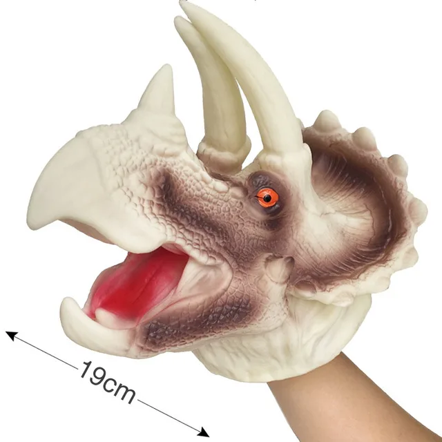 Realistic Dinosaur Character Hand Puppet Glove Soft Rubber Animal Shark Head Dinosaur Claws Anime Children Doll Toy Glove Games