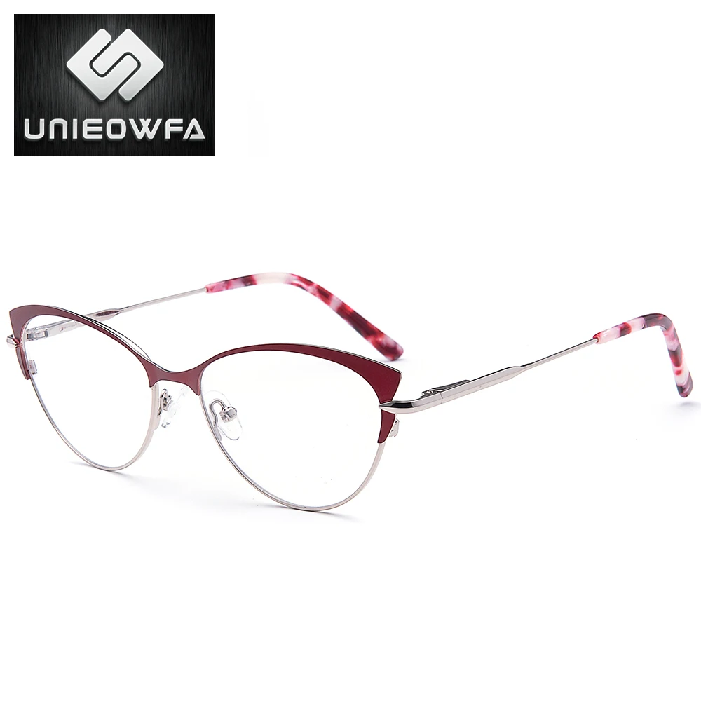 Ретро очки кошачий глаз, оптические очки для близорукости, оправа для женщин, прогрессивные очки по рецепту, оправа для очков с четкими градусами, оправа для очков - Цвет оправы: C4 Red