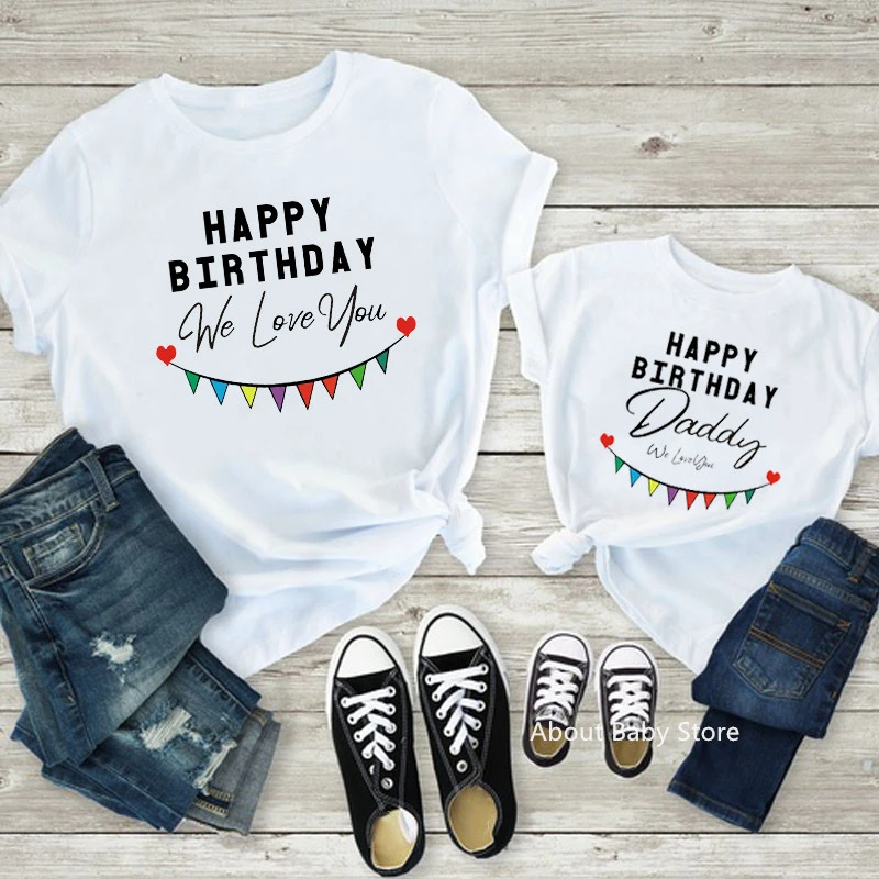 Camisetas a juego para padres e hijos, ropa de feliz cumpleaños, regalo para papá, mamá, hija, hijo, de fiesta de cumpleaños|Trajes iguales de familia| -