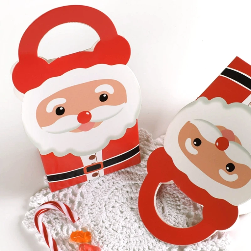 10 шт./компл. Рождественский подарок Бумага коробка Санта Клаус Конфета в виде снеговика печенье рождественские украшения ручная сумка пакет Коробки