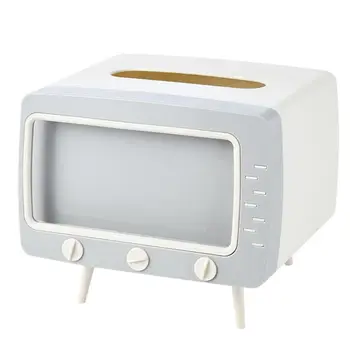 

Creative TV Tissue Box Dispenser Storage Napkin Case with Mobile Phone Holder