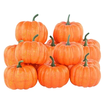 

Fake Fruit Home House Kitchen Decoration Artificial Lifelike Simulation Mini Pumpkins Halloween House Decoration-Set Of 12