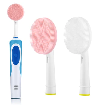 

For Oral B D12 D16 D20 D34 OC20 Electric Toothbrush Handle Facial Cleansing Brush Silicone Face Cleanser Massager Brush Heads