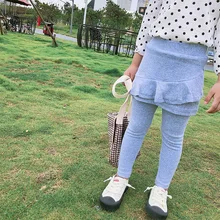 Осенние штаны для девочек детские штаны в Корейском стиле для девочек длинные эластичные штаны для малышей