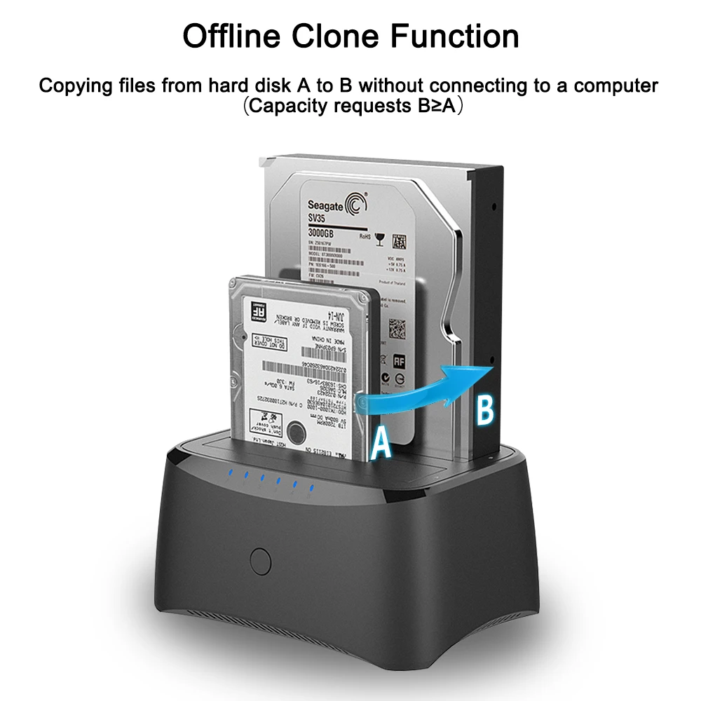 Wavlink SATA HDD док станция USB 3 0 жесткий диск Корпус для 2 5/3 5 дюйма SSD Dual Bay до USB3.0 чехол