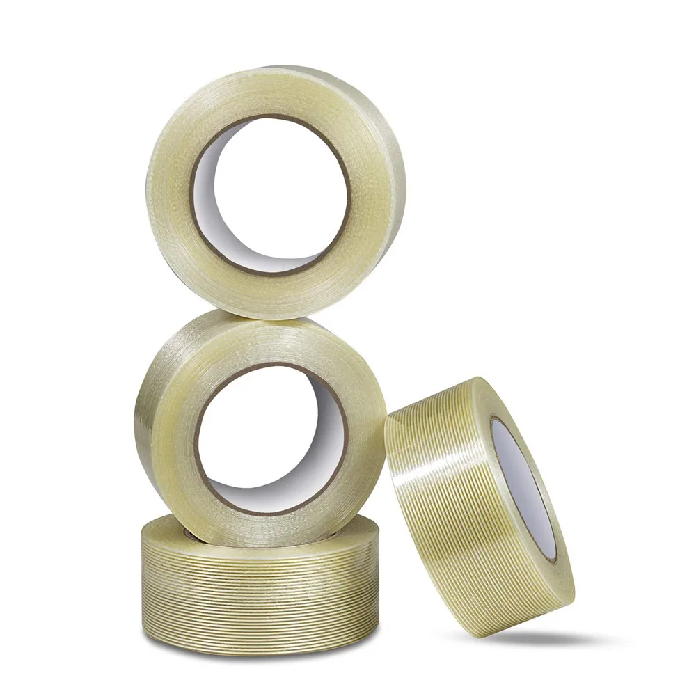 

1pcs 50M fiber tape strong glass fiber tape high temperature resistant non-marking single side stripe Strapping tape 10MM 15MM