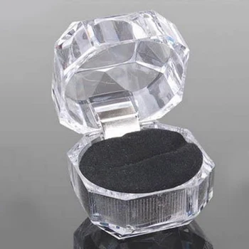 

Wedding Display Mini Cute Gift Earrings Acrylic Clear Jewelry Storage Birthday Ring Box Holder Portable Organizer